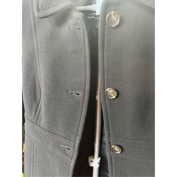 J Crew Black Lady Day Double Cloth Wool Thinsulate Coat Women’s Size 2P - Picture 5 of 7